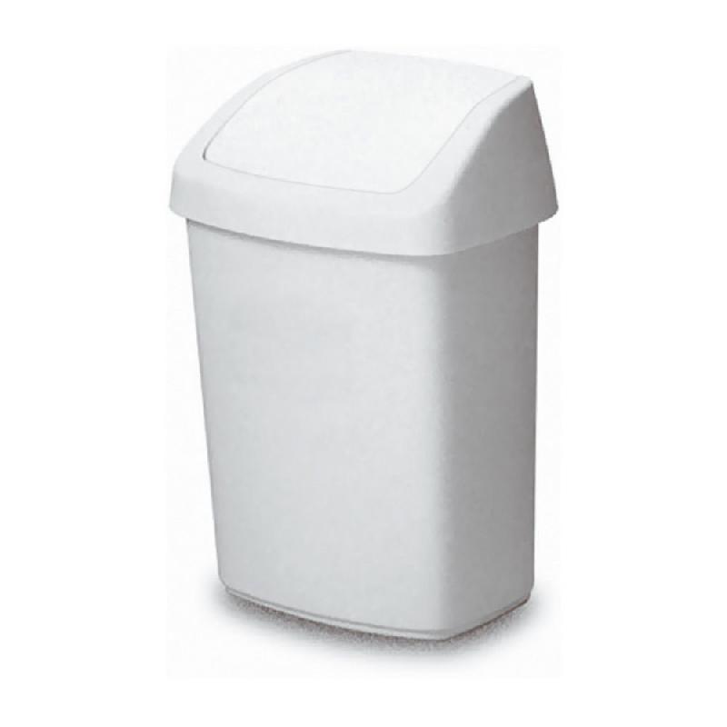 POUBELLE AVEC COUVERCLE BASCULANT ROSSIGNOL - 35 L - BLANC