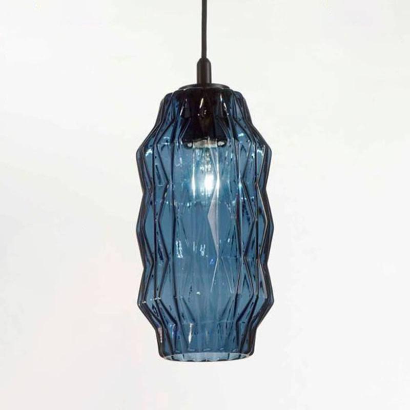 SELÈNE SUSPENSION ORIGAMI EN VERRE, BLEU