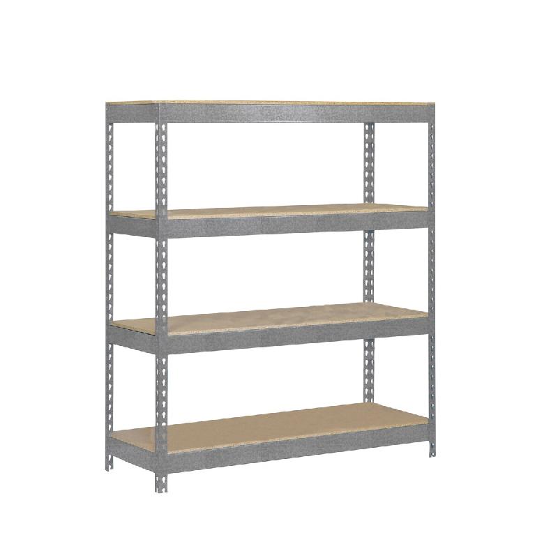 SimonRack Rayonnage industriel, 2000x1200x450 mm, 300 kg au point de flexion, 4 étagères bois, rayonnage garage, Galvanisé/Bois- Bricoforte - argen_0