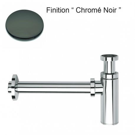SIPHON LAVABO DROIT LUXE LAITON DESIGN 35 CM CHROME NOIR - CRISTINA ONDYNA MS3472