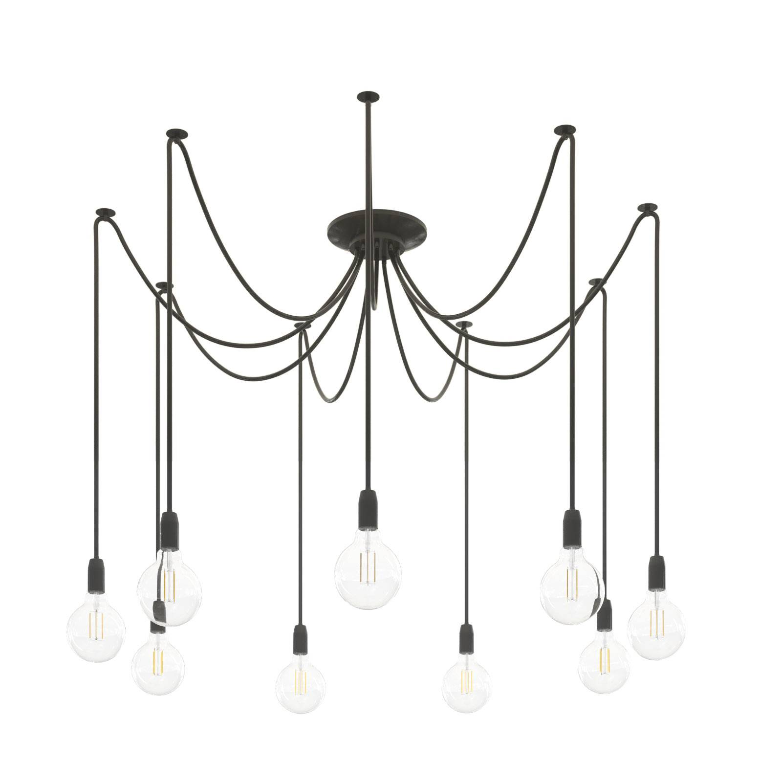 SEGULA SUSPENSION DÉCENTRÉE PHOENIX À 9 LAMPES, NOIR
