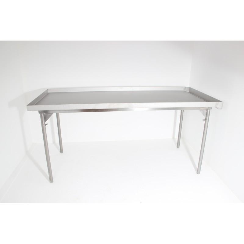 Table d'égouttage en inox - goulottes d'évacuation sérum - pieds réglables_0