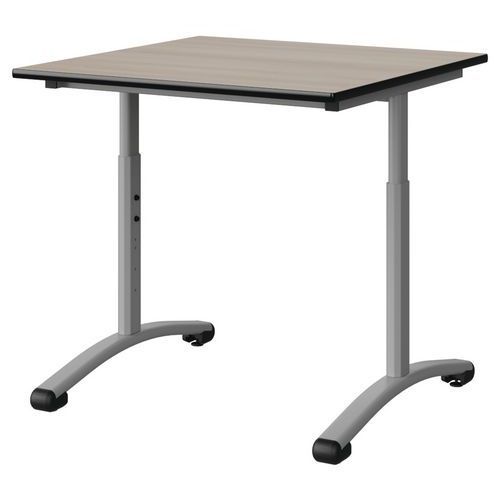 TABLE MALIBU 80X80 T3/T6 DL ST ANTIB ACACIA/NOIR GRIS 9006 - MANUTAN EXPERT