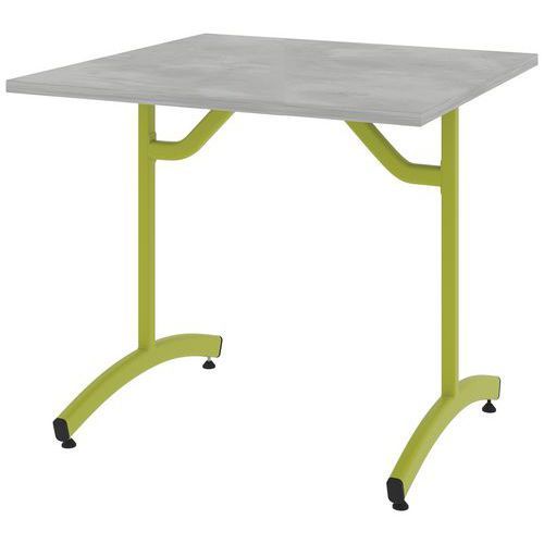 TABLE TIM 80X80 CM T4 - DL - PLAT STRAT ABS - CHROMIX ARG/VERT GRANNY - RODET