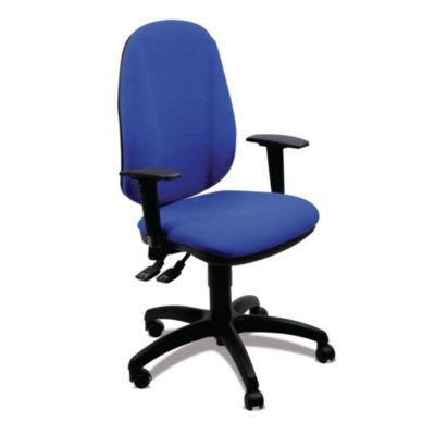 UNISIT Siège de bureau BIOCONFORT Tissu rembourré Hauteur ajustable À roulettes Hauteur dossier 60 cm Bleu_0