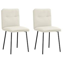 VidaXL Chaises à Manger Lot De 2 Crème Velours - beige 4101318_0