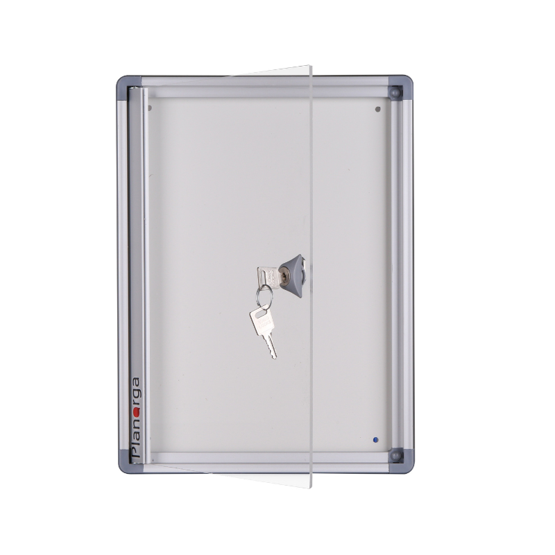 Vitrine d'affichage intérieur extra-plate Phoenix 27mm - fond métal 3 x A4 horizontal - cadre aluminium et vitrage méthacrylate_0