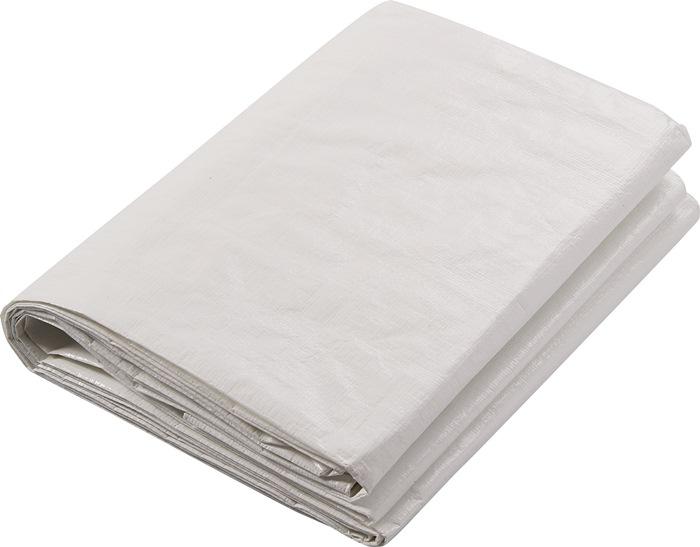 Bâche de clôture de chantier en PE blanche - 140 g/m² - 1,76 m x 3,41 m - laminée, ourlet renforcé, stabilisée UV_0