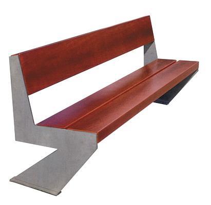 BANC EN BOIS EXOTIQUE ET INOX 