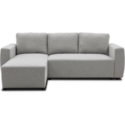 Canapé d'angle convertible réversible 3 a 4 places - PHARELL - Tissu souris - Coffre de rangement - L 224 x P 155 x H 71/85 cm AUCUNE - 3666749555569_0