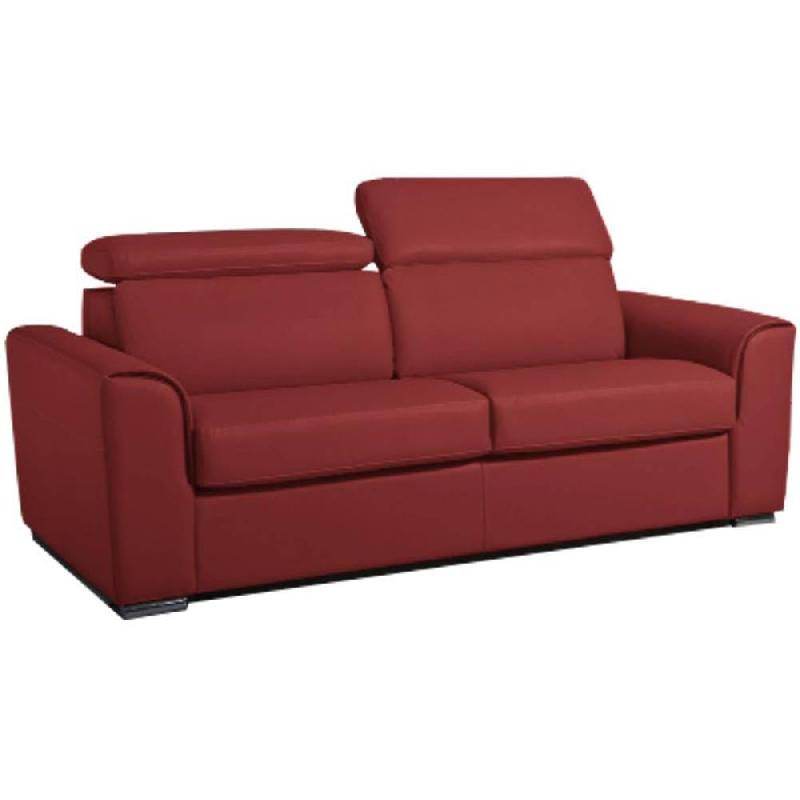 CANAPÉ CONVERTIBLE EXPRESS IMOLA COUCHAGE 120 CM MATELAS 18CM VELOURS  ROUGE_0
