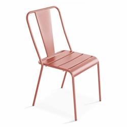 Oviala Business Chaise en métal argile - rose acier 109836_0