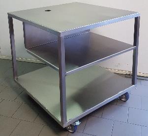 Chariot ouvert en inox pour friteuses doubles -  CA6_0
