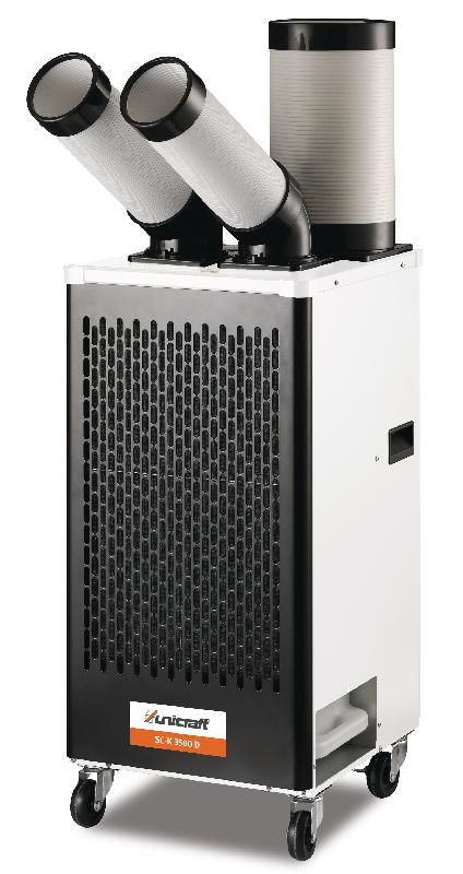 Climatiseur pro mobile 3,5kW 11942 BTU 600m³/h Spotcooler professionnel pour climatisation localisée avec thermostat intégré - 2 sorties Unicraft 6550010_0