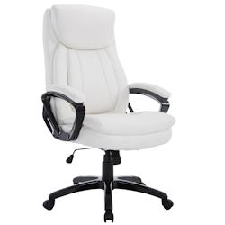 CLP Fauteuil de bureau XL Platon Blanc - blanc polyester 191959302_0