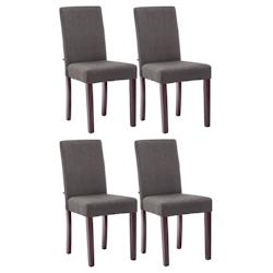 Décoshop26 - Lot de 4 chaises de salle à manger design moderne en tissu gris foncé pieds en bois marron foncé 10_0001770 - marron 3000250659673_0