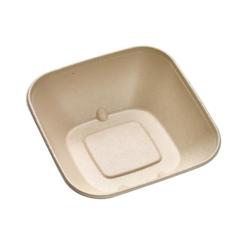ECOLOMIQUE - 50 Pcs - Bol pulpe biseauté brun - 840 ml, 18,3 x 18,3 cm, Hauteur: 7 cm - ECO210BPUS18BR - marron Bagasse ECO210BPUS18BR_0