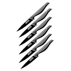 Ensemble de 6 Couteaux de cuisine cranté Nirosta Black Edition - noir 3176239932461_0