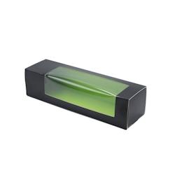 Boîte à 6 macarons avec fenêtre extérieur noir/intérieur vert x100 JORIDEAL - noir en carton 3519400640060_0