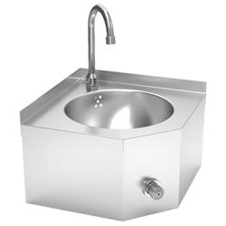 Lavabo d'angle à genoux - 350x350x205 mm - 20424160 Eurast - inox 20424160_0