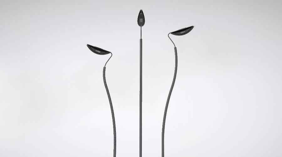 Meldans Royal Pole - poteau d’éclairage design en acier avec corps cylindrique et bras mince - GMR Enlights_0