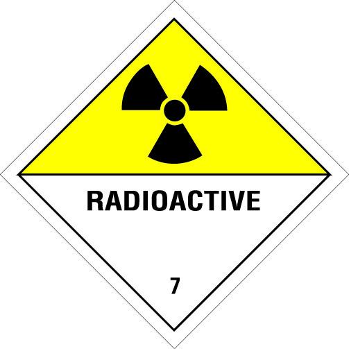 Plaque-étiquette de danger ADR - 30×30 cm - magnétique - classe 7D - Référence 46493_0