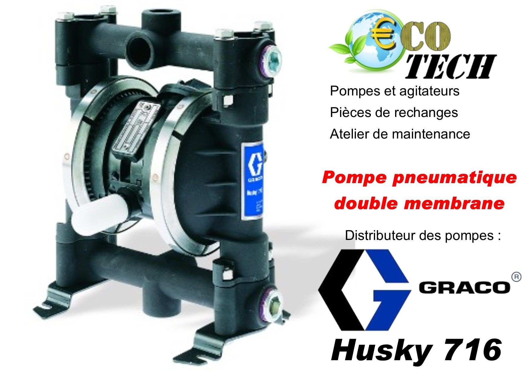 Pompe Husky 716 - pompe à membrane à commande pneumatique - aluminium ou acier inoxydable - distributeur Normandie_0