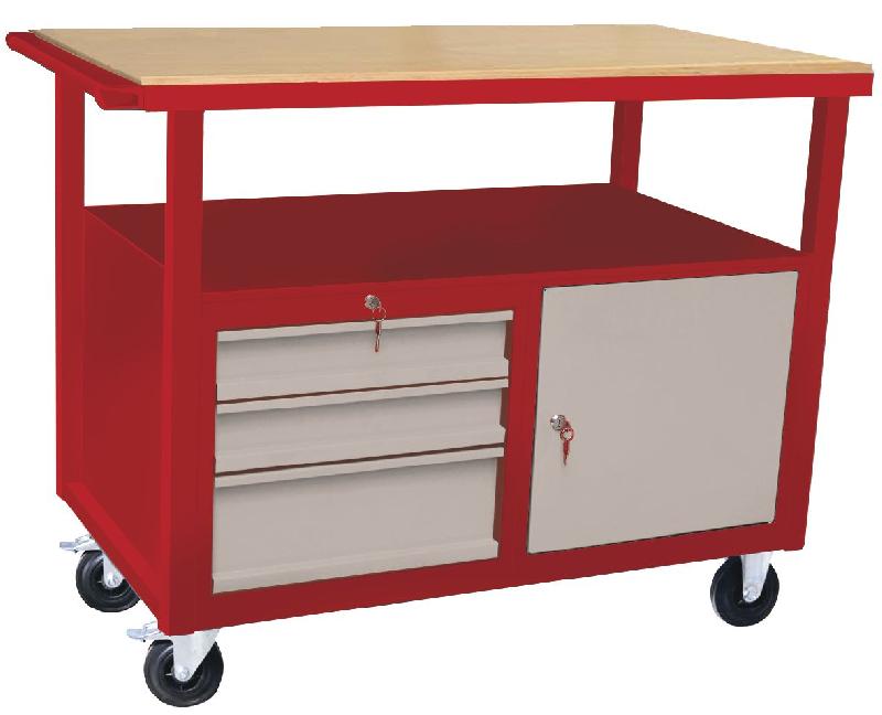Établi mobile 3 tiroirs + 1 armoire MW Tools DEW12060L_0