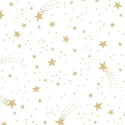 Serviettes 33x33cm etoiles filantes or fond blanc (240 unités) MESA BELLA - doré papier 3701168947431_0
