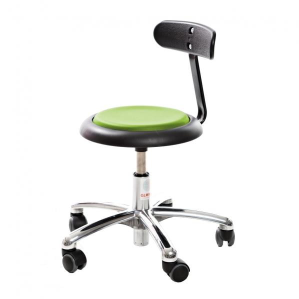 Siège professionnel petite enfance base alu Assise simili cuir Vert_0