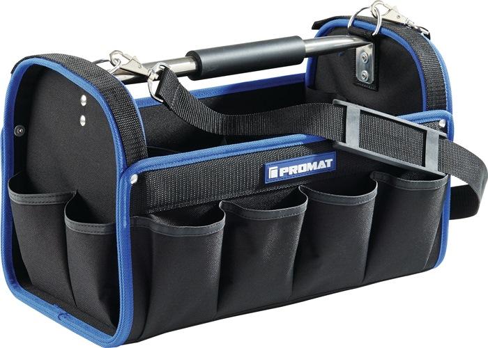 Trousse à outils PROMAT - Nylon tissé solide - L.400 x P.250 x H.200 mm avec poignée inox et bandoulière_0