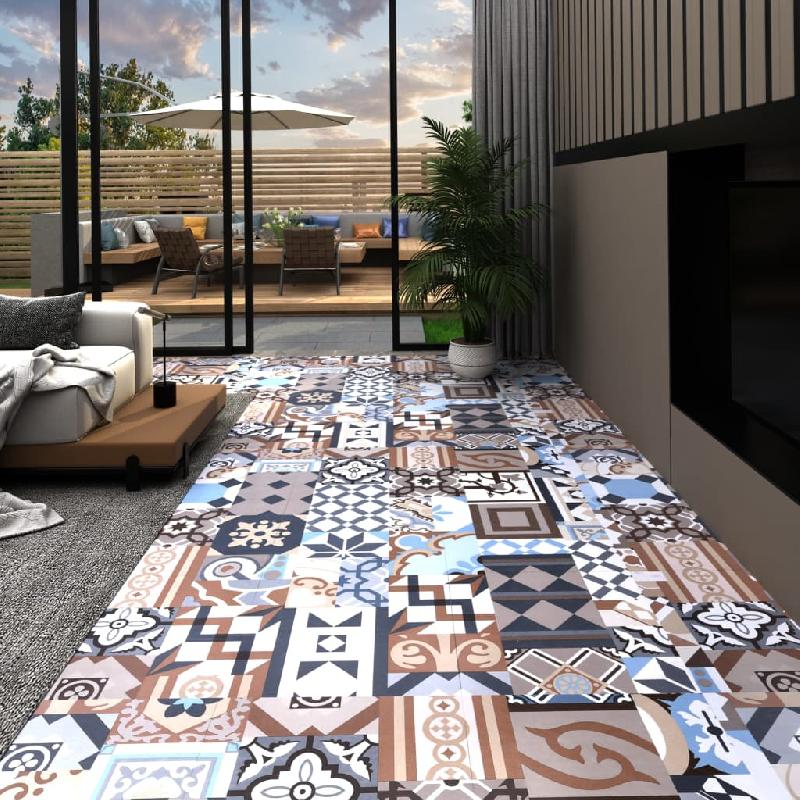 Vidaxl planche de plancher autoadhésif pvc 5,11 m² motif mono 146612_0