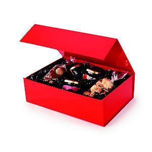 Boîte cadeau carton fermeture aimantée L.33 x l.23 x H.10 cm - Rouge brillant_0