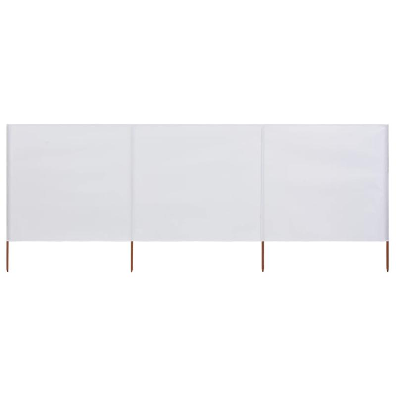 BRISES-VUE PARAVENT 3 PANNEAUX TISSU 400 X 160 CM BLANC SABLE 02_0008807_0