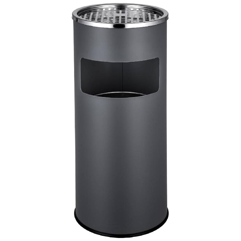 Cendrier extérieur design - Poubelle intégrée en acier inoxydable 30L - Gris - Réf. 08_0000549_0