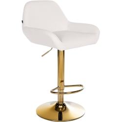 CLP Tabouret de bar Braga Gold similicuir Blanc - blanc polyester 325362_0