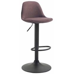 CLP Tabouret de bar Kiel en tissu Noir Marron - marron 308985_0