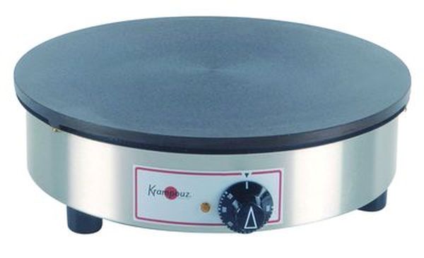 Crêpière professionnelle électrique - 3000W - Ø400 mm - Plaque fonte usinée - Bâti inox_0