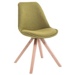 Décoshop26 - Chaise de salle à manger design scandinave en tissu vert et pieds en bois clair forme carré 10_0003460 - 3000251590968_0