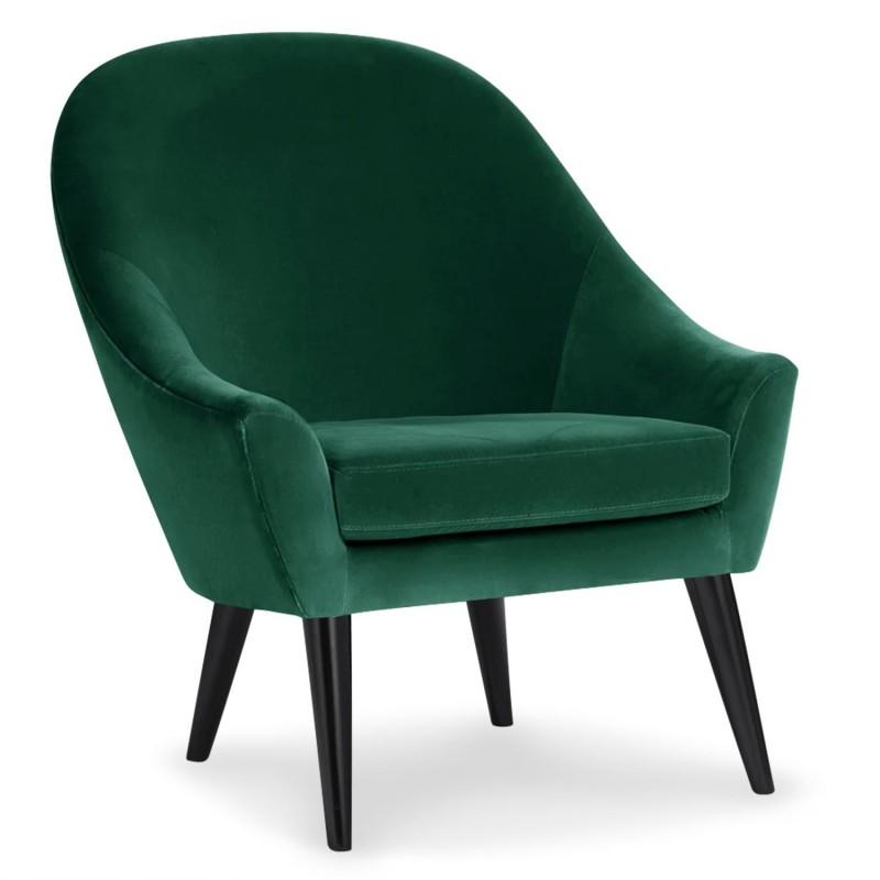 Fauteuil scandinave en velours Ulla 88 cm vert - Paris Prix - design nordique et confort optimal_0