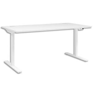 Gautier office bureau pied i ajustable en hauteur et électrique yes blanc - dim : l160 x h70/120 x p80 cm_0