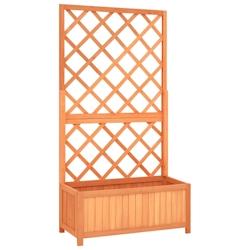 Helloshop26 - Jardinière à treillis jardin marron 70 x 30 x 135 cm bois de sapin 02_0000879 - 3000072141530_0