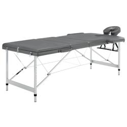 Helloshop26 - Table de massage avec 3 zones cadre en aluminium banc de massage appuie-tête accoudoir réglable lit de massage pliant 02_0001798 - 300_0