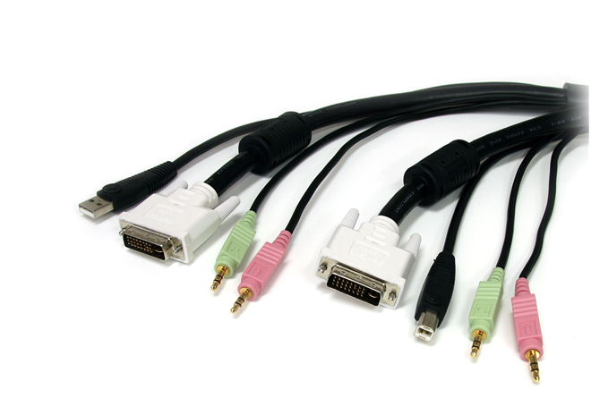 KVM USB DVI 4 EN 1 AVEC AUDIO ET MICROPHONE - 3M_0