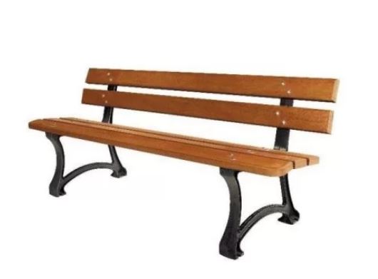 Lot de 2 bancs Allons - pieds en fonte et 5 lames de bois de 2 mètres - lasure écologique_0