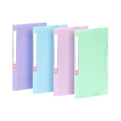 LOT DE 25 - CHEMISE À ÉLASTIQUES 3 RABATS TRAVEL POCKET - RAINBOW PASTEL VIQUEL - COLORIS ASSORTIS