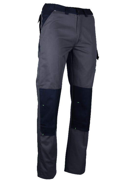 Pantalon de travail - Beige/Noir - 52 - Coton/Polyester avec poches multiples et genouillères_0