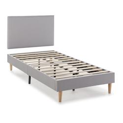 VS Venta-stock Sommier + tête de lit Aura 90x190 cm, Gris clair, hauteur 30 cm - gris polyester I23072_0
