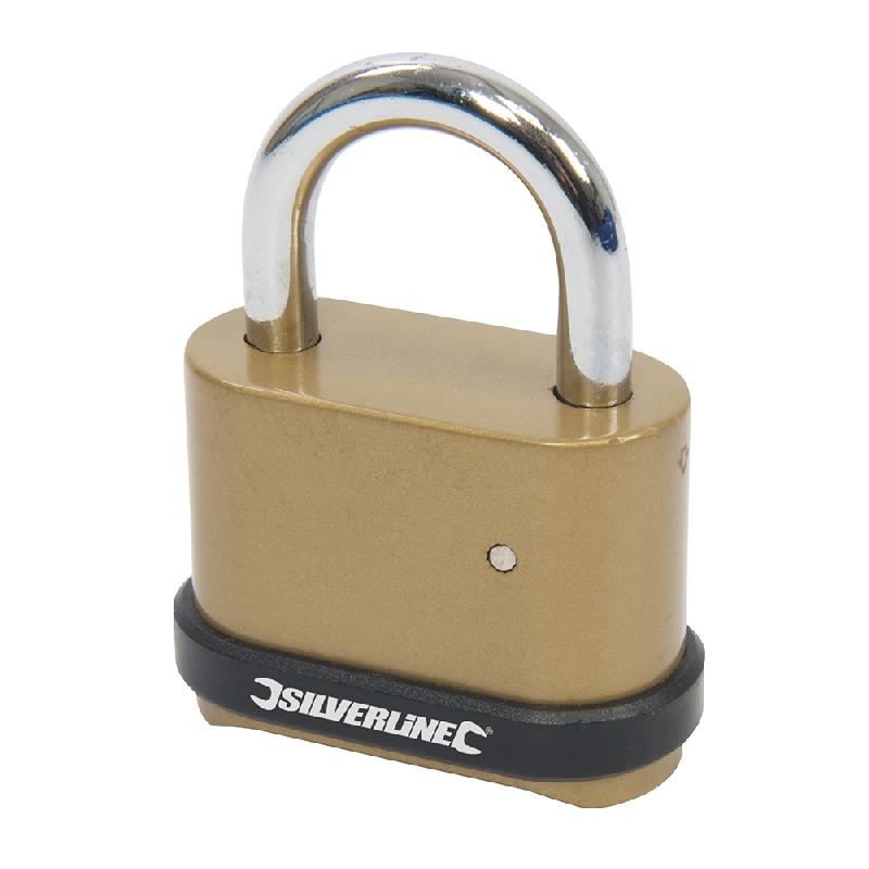 Cadenas à 4 chiffres - Alliage de zinc 50 mm Silverline 472645 - Résistance exceptionnelle anticorrosion_0
