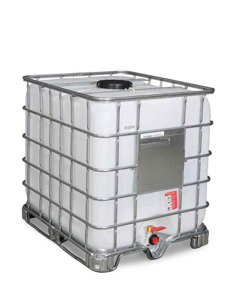 266160w - cuve ibc, patin en acier, 1000 litres, ouverture dn 225, sortie dn 50_0